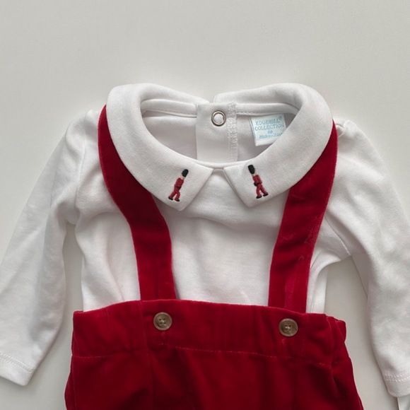 Edgehill Collection Embroidered Nutcracker Long Sleeve Shirt & Shortall Set NB - Picture 2 of 3